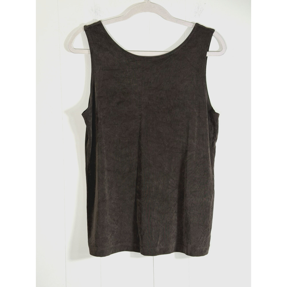 Chicos Travelers Chocolate Brown Slinky Knit Tank Top Size 2 US 12/14 Minimalist
